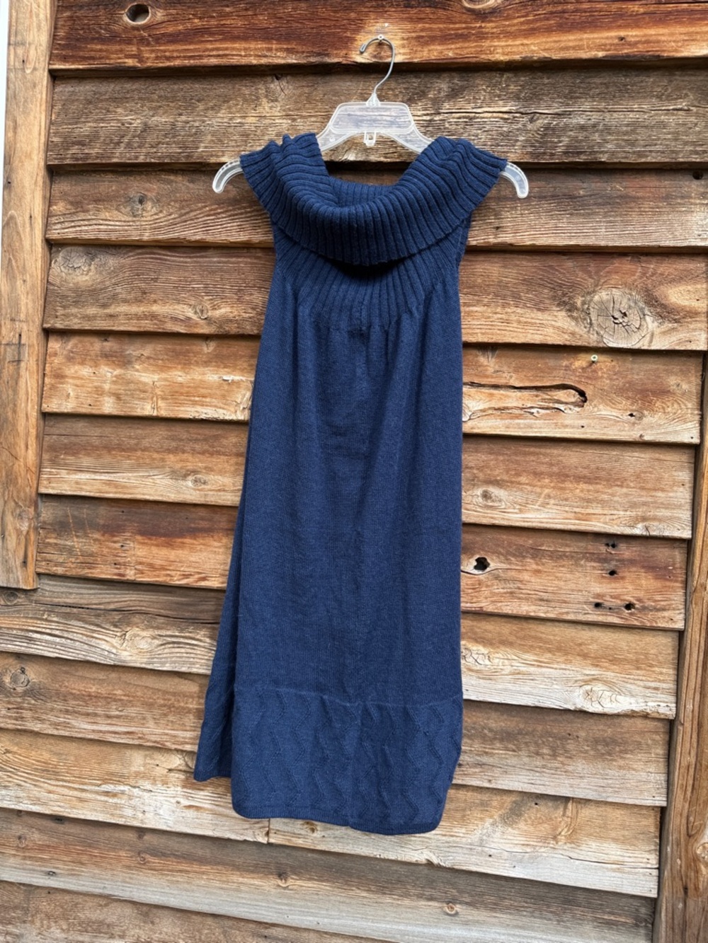 ETHOS Paris 100% alpaca wool sleeveless cowl dress knit